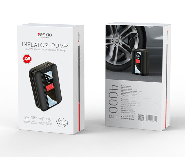 YESIDO Air Pump Wireless 4000MAH