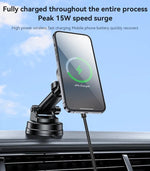 YESIDO C315 15W Magnetic Wireless Car Charger & Phone Holder with Cooling Fan