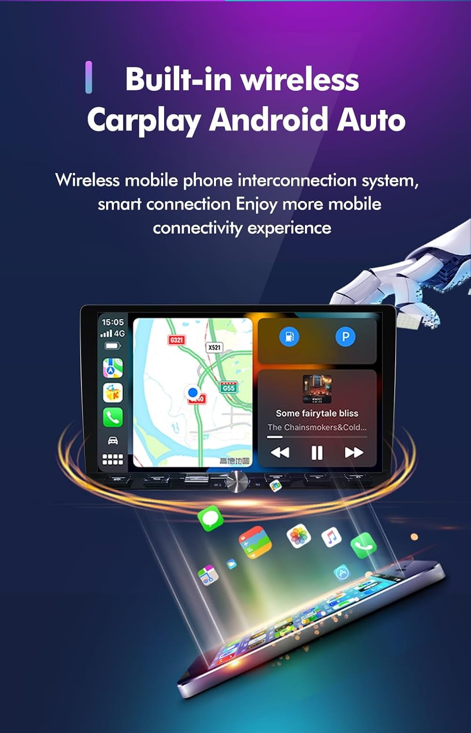 CASKA C360 Android Car Multimedia Screen with Control Buttons
