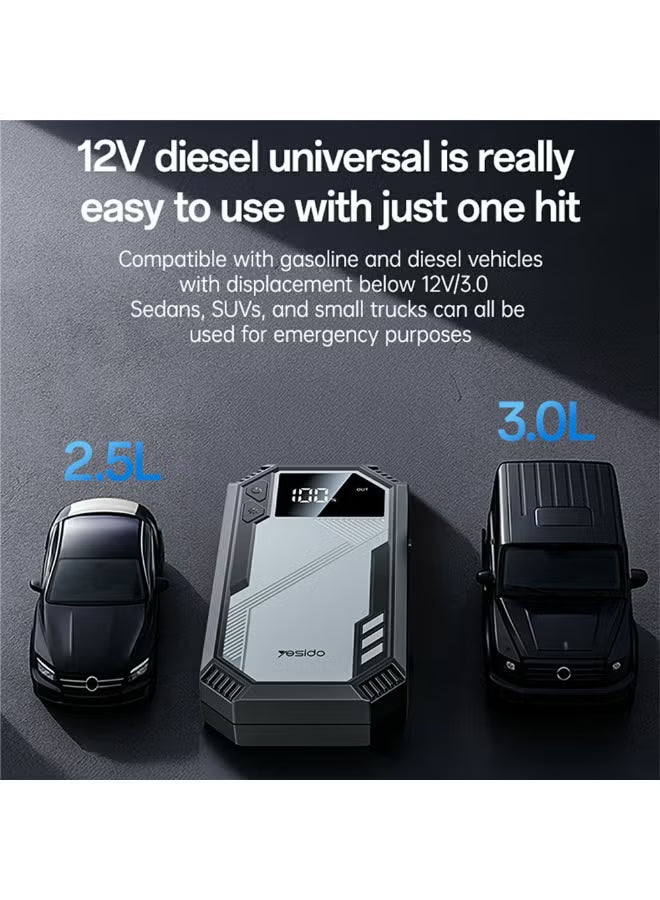 YESIDO VC11 6000mAh Car Jump Starter & Portable Power Bank – 800A