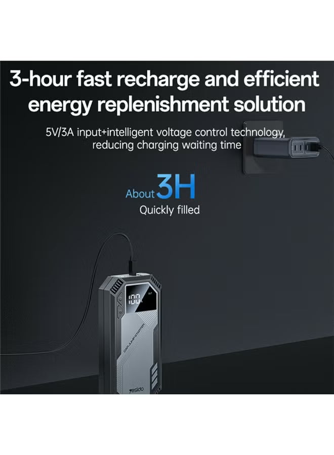 YESIDO VC11 6000mAh Car Jump Starter & Portable Power Bank – 800A