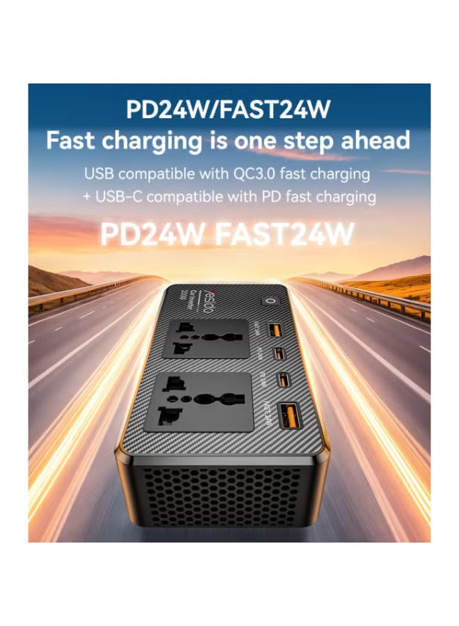 YESIDO VC07 200W Car Power Inverter 12V to 220V with QC 3.0 & PD Charging
